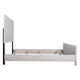 Bisca King Bed w Chevron Patterned Design | Driftwood Gray Finish