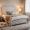 Bisca Cali King Bed w Chevron Patterned Design | Driftwood Gray Finish