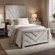 Bisca Full Bed w Chevron Patterned Design | Driftwood Gray Finish