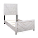 Bisca Twin Bed w Chevron Patterned Design | Driftwood Gray Finish