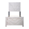 Bisca Twin Bed w Chevron Patterned Design | Driftwood Gray Finish