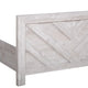 Bisca Twin Bed w Chevron Patterned Design | Driftwood Gray Finish
