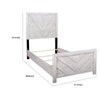 Bisca Twin Bed w Chevron Patterned Design | Driftwood Gray Finish