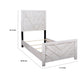 Bisca Twin Bed w Chevron Patterned Design | Driftwood Gray Finish