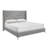 Sami King Bed | Metallic Crystal Button Tufting | Black Velvet Upholstery