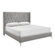 Sami King Bed | Metallic Crystal Button Tufting | Black Velvet Upholstery