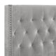 Sami King Bed | Metallic Crystal Button Tufting | Black Velvet Upholstery