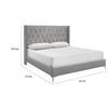 Sami King Bed | Metallic Crystal Button Tufting | Black Velvet Upholstery