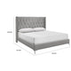 Sami King Bed | Metallic Crystal Button Tufting | Black Velvet Upholstery