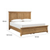 Seny Cal King Bed | Rustic Design | Picture Frame Moldings | Honey Brown Wood