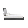 Odiy King Size Bed | Vertical Padded Gray Upholstery | LED Headboard