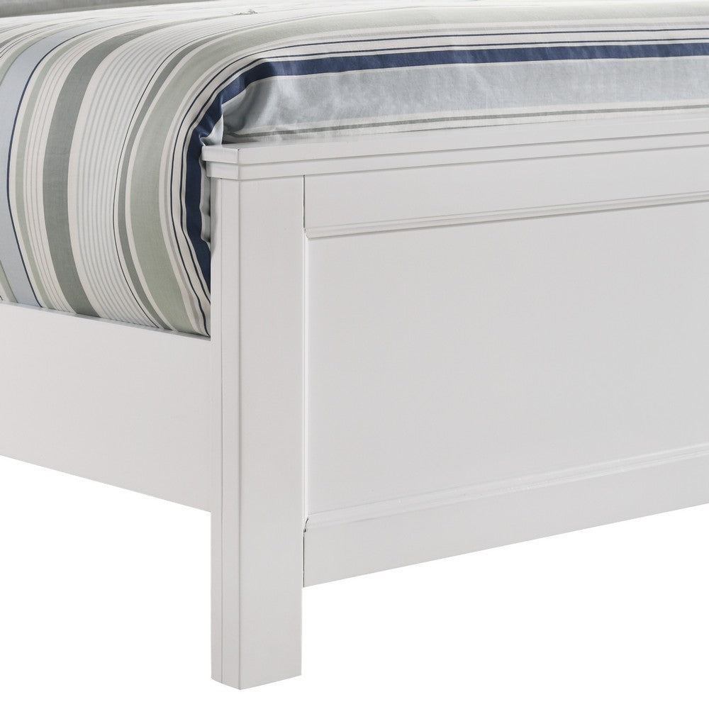Aani King Size Bed | Framed Headboard | Farmhouse White Finish
