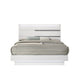 Pery Cal King Size Platform Bed | Glam White | Silver Accent LED Headboard