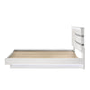Pery Cal King Size Platform Bed | Glam White | Silver Accent LED Headboard