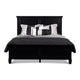 Umi King Size Bed | Solid Wood Panel Headboard | Farmhouse Black