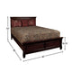 Umi King Size Bed | Solid Wood Panel Headboard | Farmhouse Cherry Brown