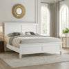 Umi King Size Bed | Solid Wood Panel Headboard | Farmhouse White
