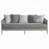 Fero Sofa w 5 Pillows I Gray Chenille I Champagne Wood Trim I 87"