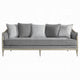 Fero Sofa w 5 Pillows I Gray Chenille I Champagne Wood Trim I 87"