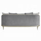 Fero Sofa w 5 Pillows I Gray Chenille I Champagne Wood Trim I 87"