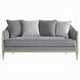 Fero Loveseat w 4 Pillows I Gray Chenille I Champagne Wood Trim I 71"