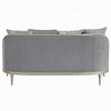 Fero Loveseat w 4 Pillows I Gray Chenille I Champagne Wood Trim I 71"