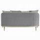 Fero Loveseat w 4 Pillows I Gray Chenille I Champagne Wood Trim I 71"