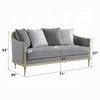 Fero Loveseat w 4 Pillows I Gray Chenille I Champagne Wood Trim I 71"