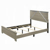 Anna Queen Bed I Panel Headboard w LED I Weathered Gray Wood I Modern Style