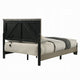 Anna Queen Bed I Panel Headboard w LED I Weathered Gray Wood I Modern Style