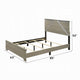 Anna Queen Bed I Panel Headboard w LED I Weathered Gray Wood I Modern Style