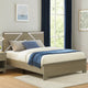 Anna Queen Bed I Panel Headboard w LED I Weathered Gray Wood I Modern Style