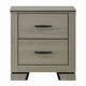 Anna Nightstand w 2 Drawers I Weathered Gray Wood I Black Metal Accents
