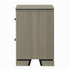 Anna Nightstand w 2 Drawers I Weathered Gray Wood I Black Metal Accents