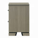 Anna Nightstand w 2 Drawers I Weathered Gray Wood I Black Metal Accents