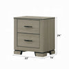 Anna Nightstand w 2 Drawers I Weathered Gray Wood I Black Metal Accents