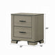 Anna Nightstand w 2 Drawers I Weathered Gray Wood I Black Metal Accents