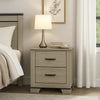 Anna Nightstand w 2 Drawers I Weathered Gray Wood I Black Metal Accents