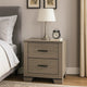 Anna Nightstand w 2 Drawers I Weathered Gray Wood I Black Metal Accents