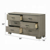 Anna Wide Dresser w 6 Drawers I Weathered Gray Wood I Black Metal Accents