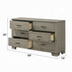 Anna Wide Dresser w 6 Drawers I Weathered Gray Wood I Black Metal Accents