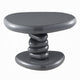Fory End Table I 22" Asymmetric Stacked Pebble Base I High Gloss Gray