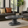 Fory End Table I 30" Asymmetric Stacked Pebble Base I High Gloss Gray