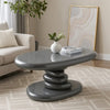 Fory End Table I 30" Asymmetric Stacked Pebble Base I High Gloss Gray