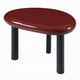 Endy End Table I 21" Asymmetric Red High Gloss I 3 Round Metal Legs