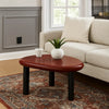 Endy End Table I 21" Asymmetric Red High Gloss I 3 Round Metal Legs