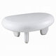 Vayu Coffee Table I 30" Asymmetric Pebble Design I High Gloss White