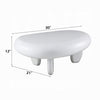 Vayu Coffee Table I 30" Asymmetric Pebble Design I High Gloss White