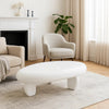 Vayu Coffee Table I 30" Asymmetric Pebble Design I High Gloss White