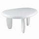 Vayu End Table I 30" Asymmetric I Tri Pebble Legs I High Gloss White